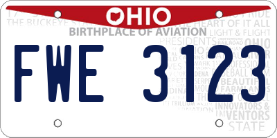 OH license plate FWE3123
