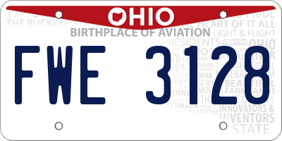 OH license plate FWE3128