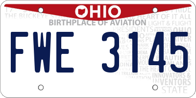 OH license plate FWE3145