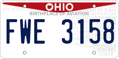 OH license plate FWE3158