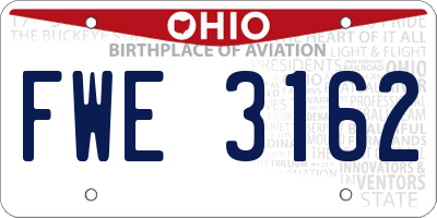 OH license plate FWE3162