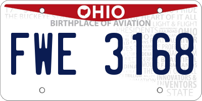 OH license plate FWE3168