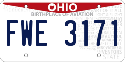 OH license plate FWE3171