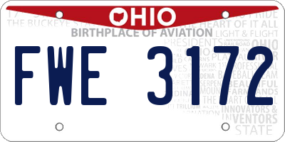 OH license plate FWE3172