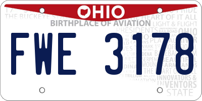 OH license plate FWE3178