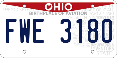 OH license plate FWE3180