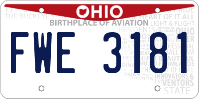 OH license plate FWE3181