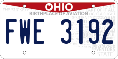 OH license plate FWE3192