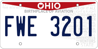 OH license plate FWE3201