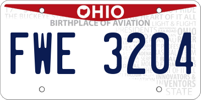 OH license plate FWE3204
