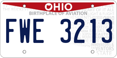 OH license plate FWE3213