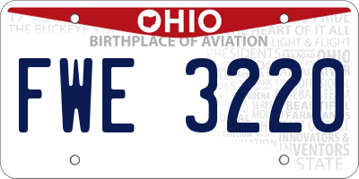 OH license plate FWE3220