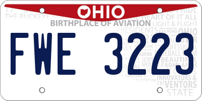 OH license plate FWE3223
