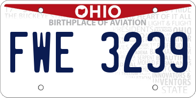 OH license plate FWE3239