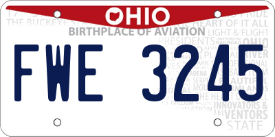 OH license plate FWE3245