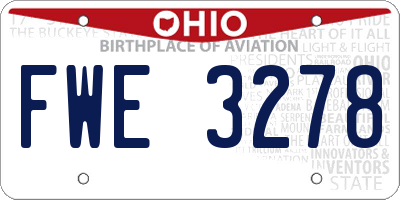 OH license plate FWE3278