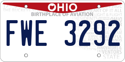 OH license plate FWE3292