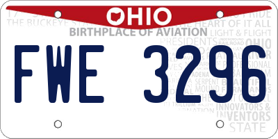 OH license plate FWE3296