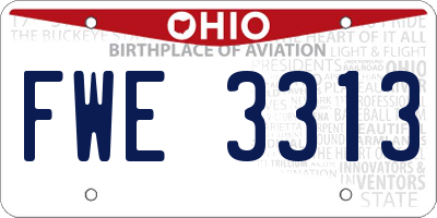 OH license plate FWE3313