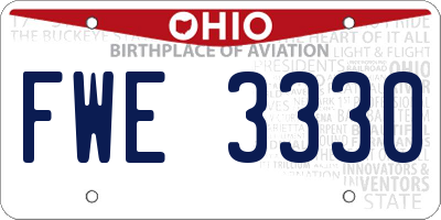 OH license plate FWE3330