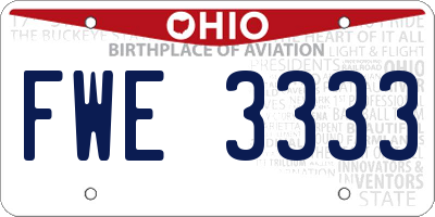 OH license plate FWE3333