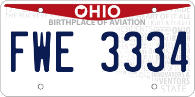 OH license plate FWE3334