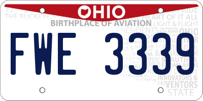 OH license plate FWE3339