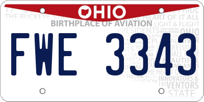 OH license plate FWE3343