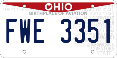 OH license plate FWE3351