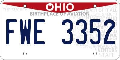 OH license plate FWE3352