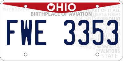 OH license plate FWE3353