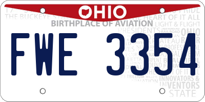 OH license plate FWE3354