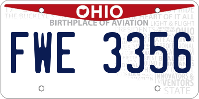 OH license plate FWE3356