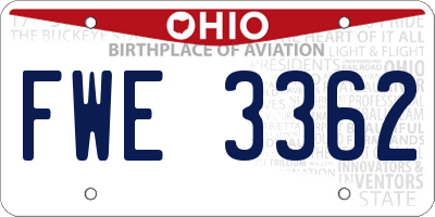 OH license plate FWE3362