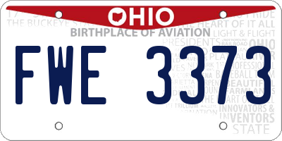 OH license plate FWE3373