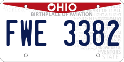 OH license plate FWE3382