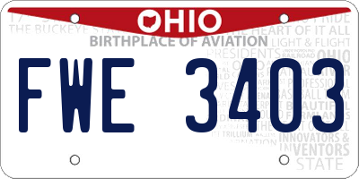 OH license plate FWE3403