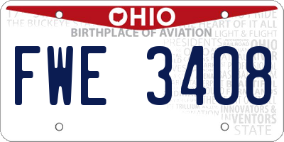 OH license plate FWE3408