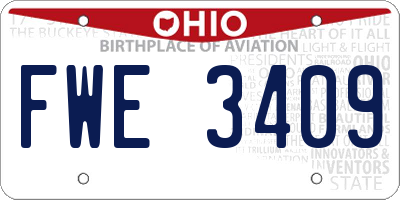 OH license plate FWE3409