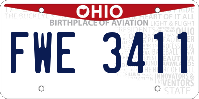 OH license plate FWE3411