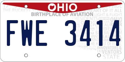 OH license plate FWE3414