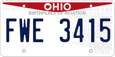 OH license plate FWE3415