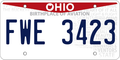 OH license plate FWE3423