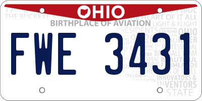 OH license plate FWE3431