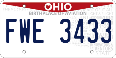 OH license plate FWE3433
