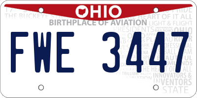 OH license plate FWE3447