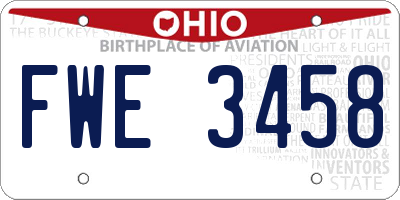 OH license plate FWE3458