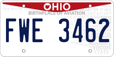 OH license plate FWE3462
