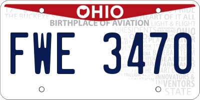 OH license plate FWE3470
