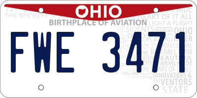 OH license plate FWE3471
